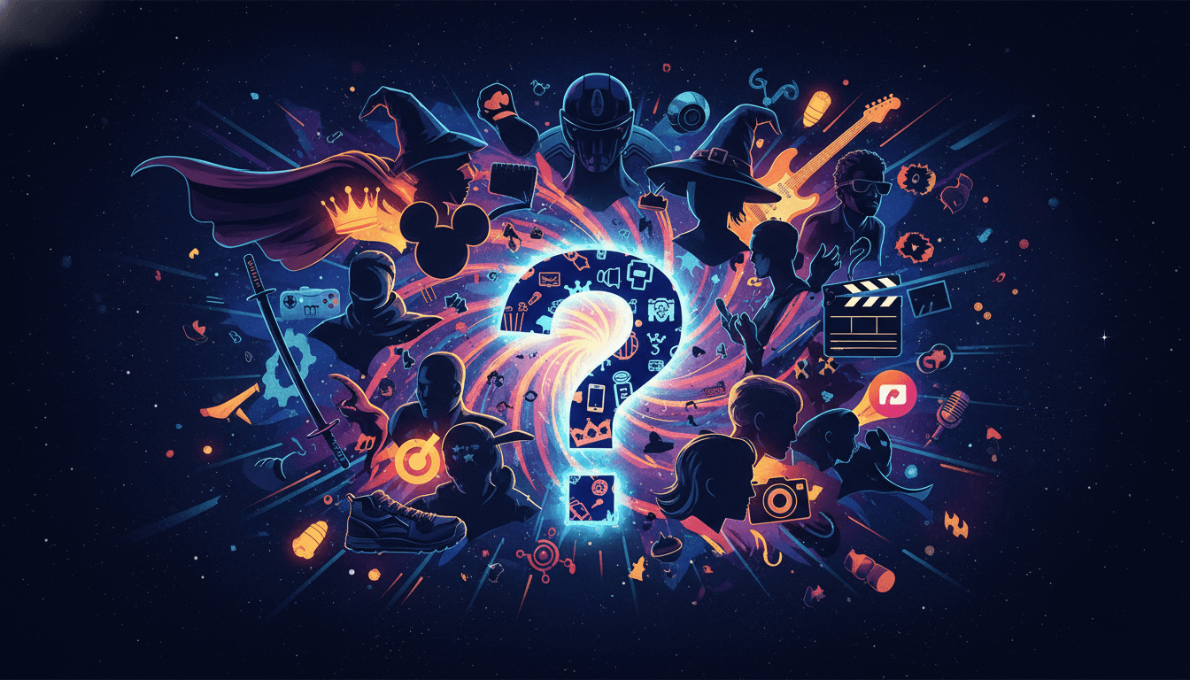 Pop culture icons and characters, presented for identification.