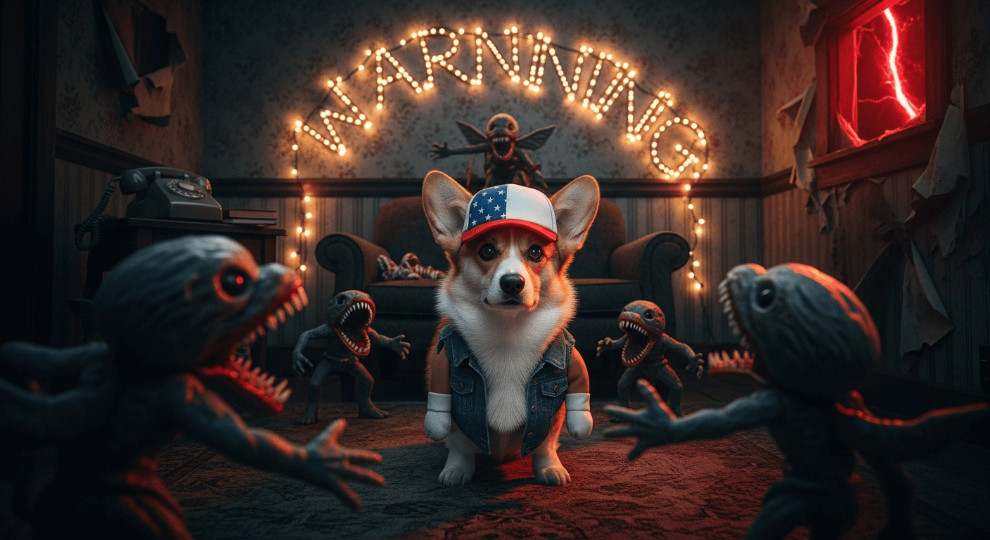 Icons of shields, gears, and warnings, illustrating survival protocols.